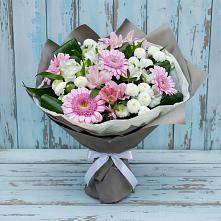 Букет цветов из:  Герберы, Альстромерии и Хризантемы в Голышманово
