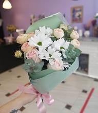 Букет цветов из:  Хризантемы и Розы #REPLACE_PRED# Голышманово