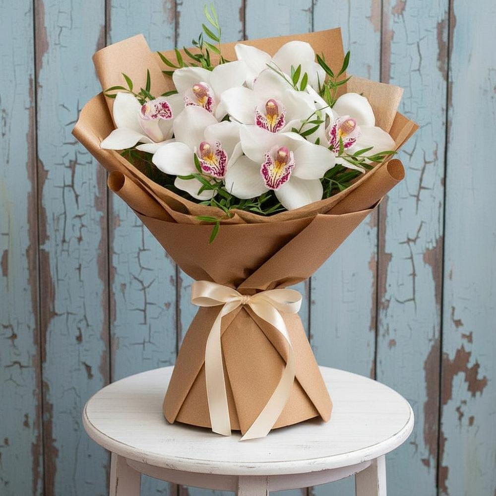 Букет цветов из: Орхидеи и Розы в Голышманово