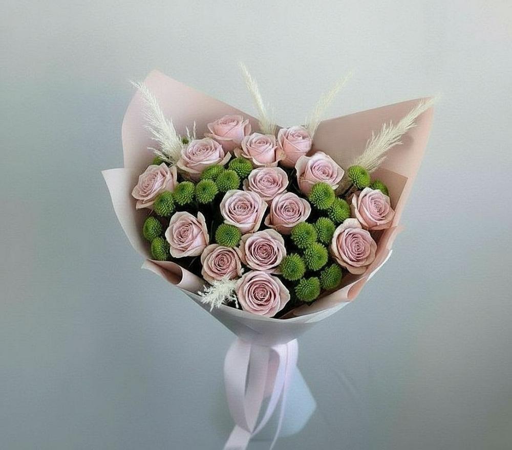 Букет цветов из: Розы и Хризантемы в Голышманово