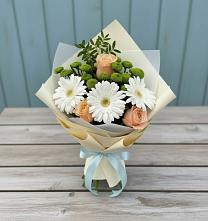 Букет цветов из:  Герберы, Розы и Хризантемы #REPLACE_PRED# Голышманово