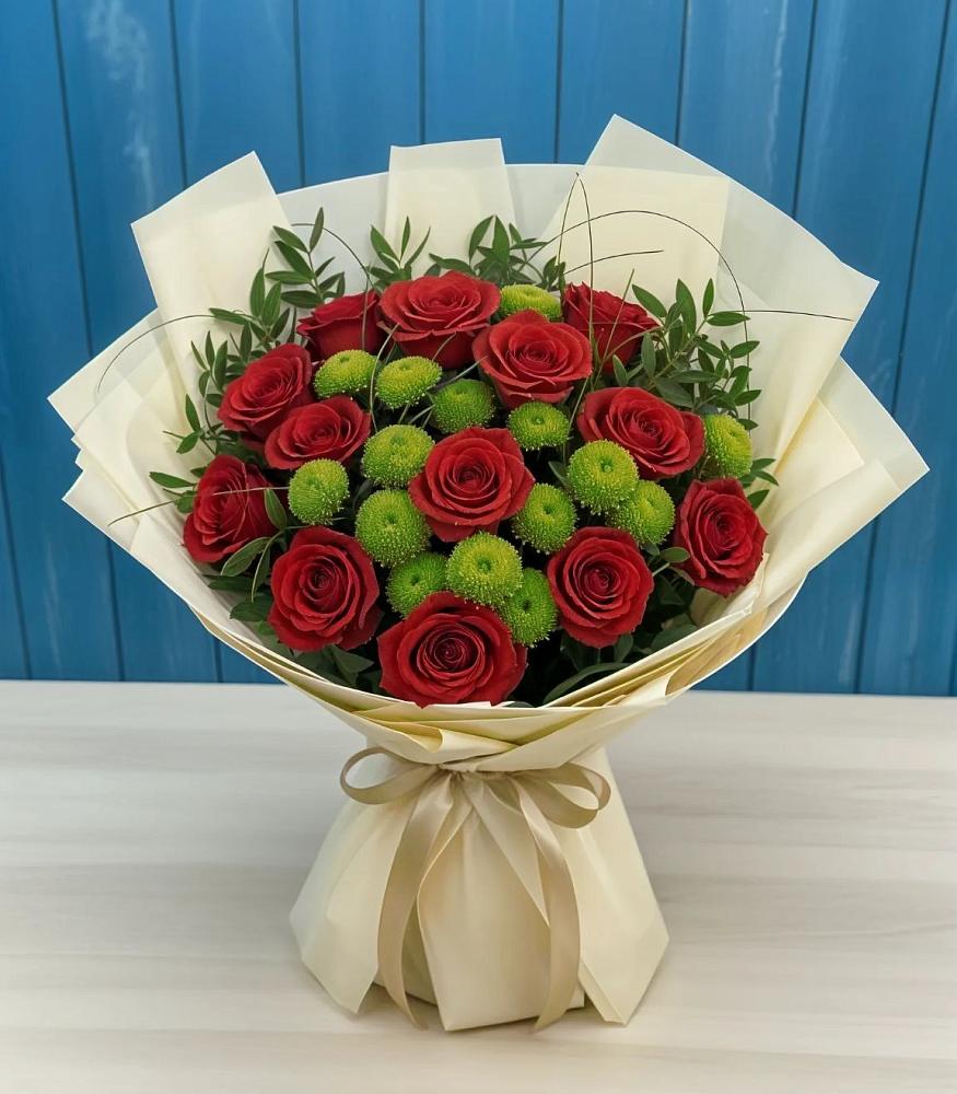 Букет цветов из: Розы и Хризантемы в Голышманово