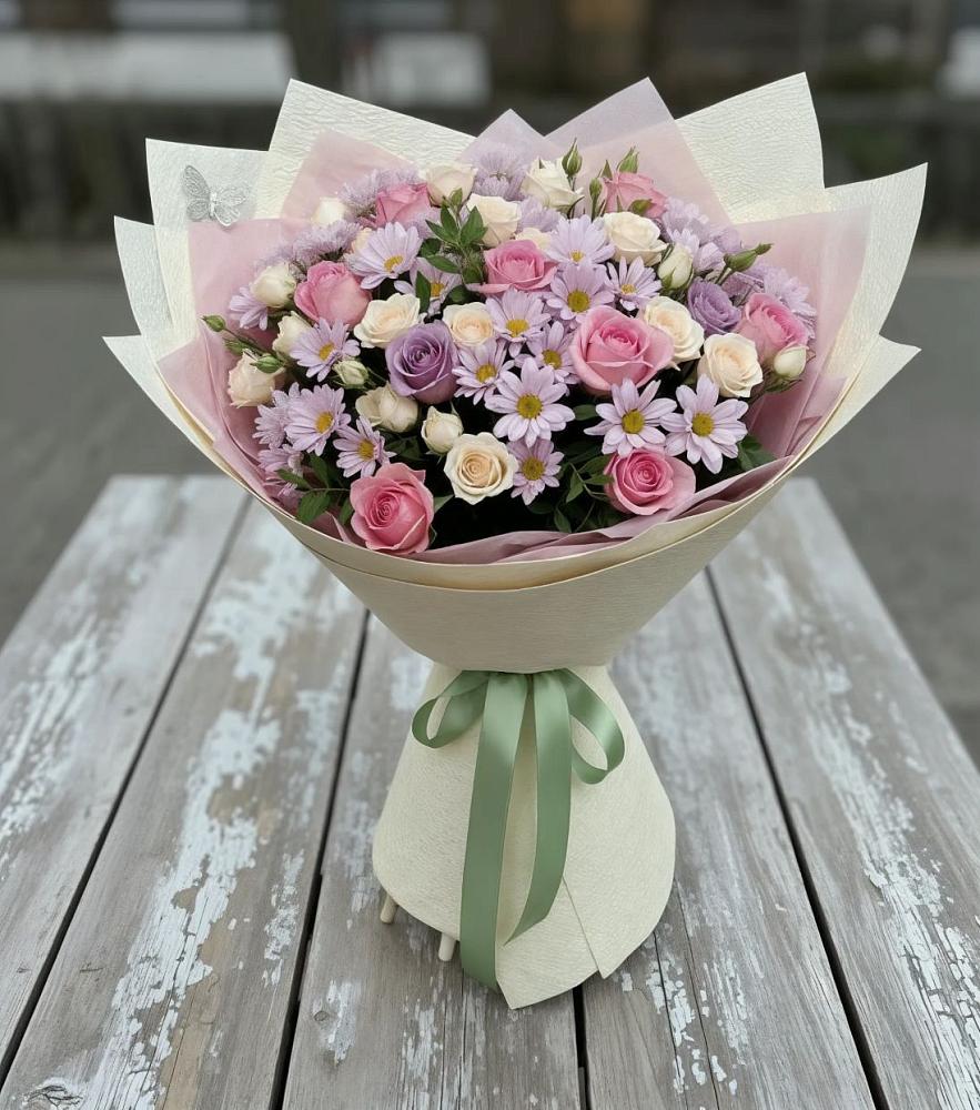 Букет цветов из: Розы и Хризантемы в Голышманово